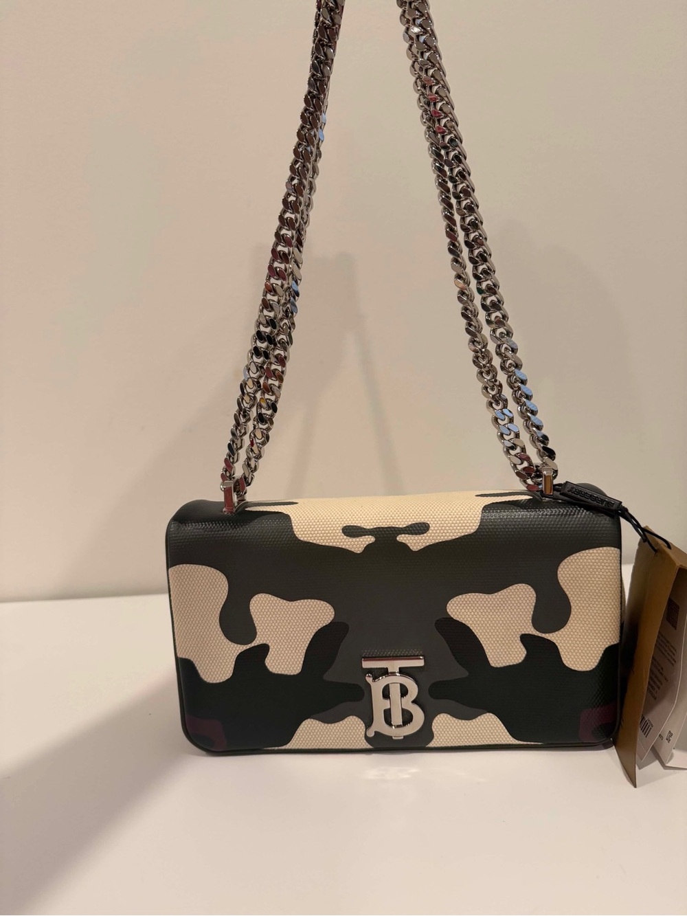 Burberry Black and Cream Camouflage Shoulder Bag PRICE FIRM